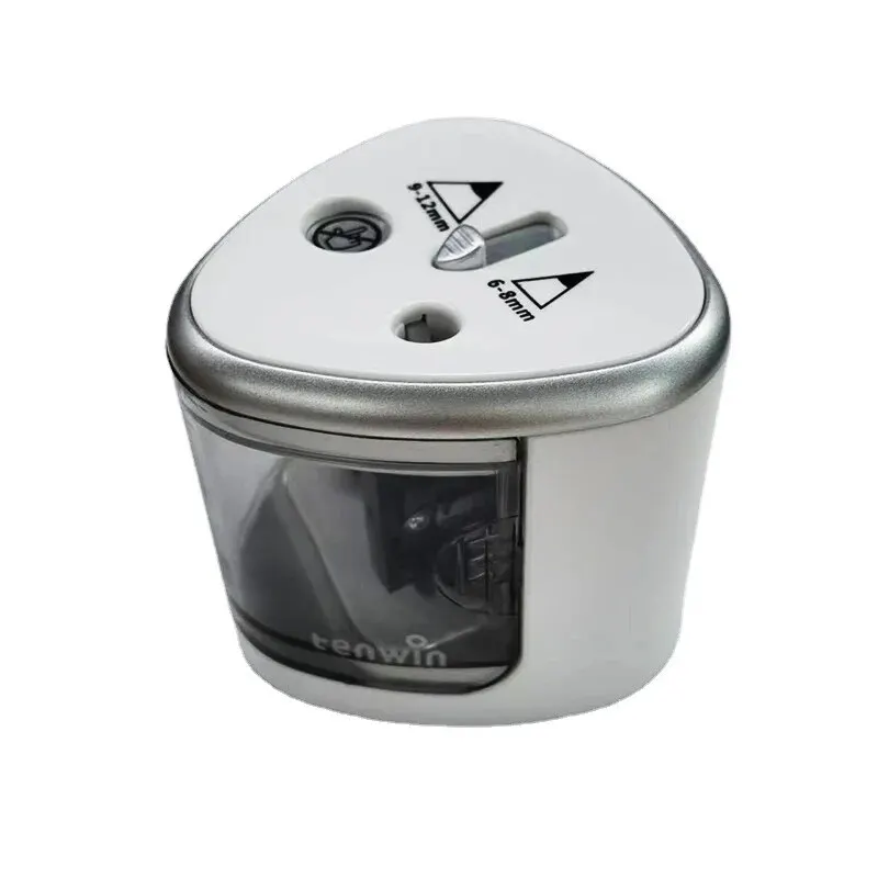 Convenient Electric Double Hole Pencil Sharpener – Quick Easy Sharpening for 6-12mm Pencils Convenient Electric Double Hole Pencil Sharpener – Quick Easy Sharpening for 6-12mm Pencils