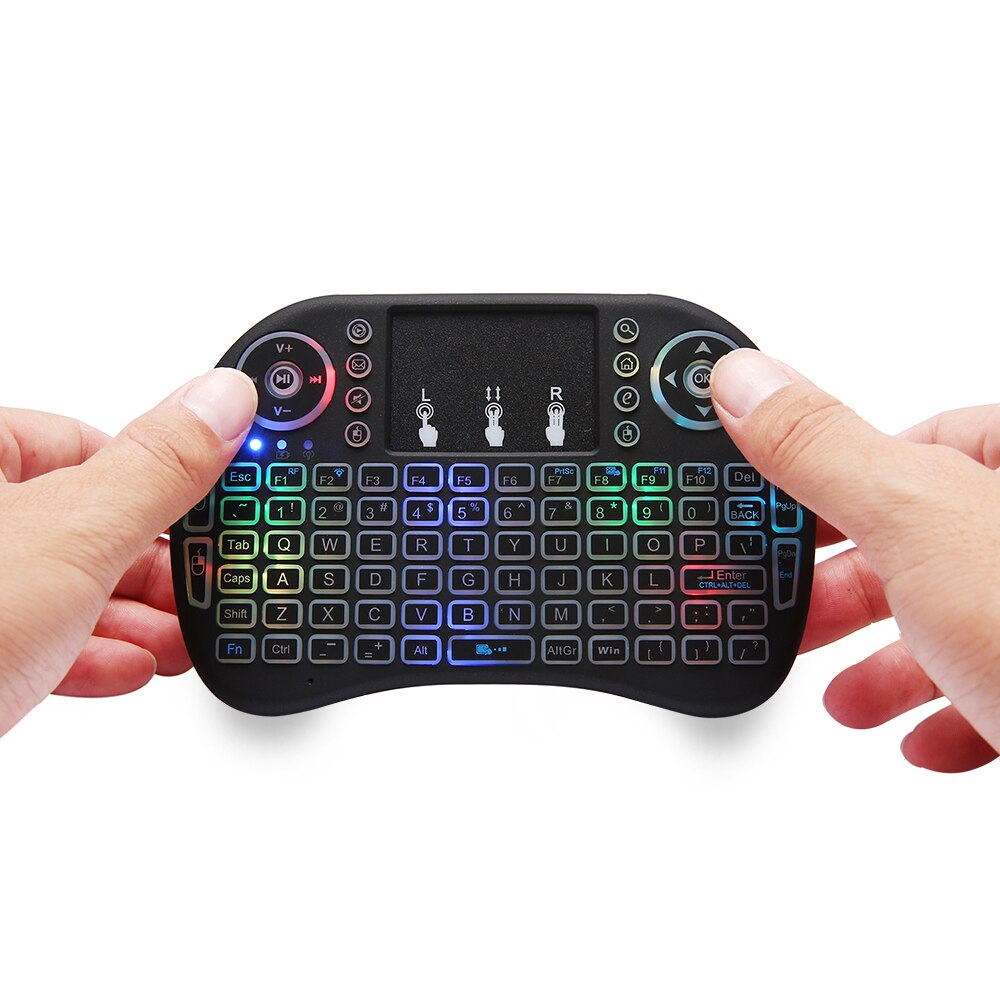 Cool Backlit I8 Mini Wireless Keyboard 2.4GHz Air Mouse Touchpad Handheld for Android TV BOX Mini PC Cool Backlit I8 Mini Wireless Keyboard 2.4GHz Air Mouse Touchpad Handheld for Android TV BOX Mini PC