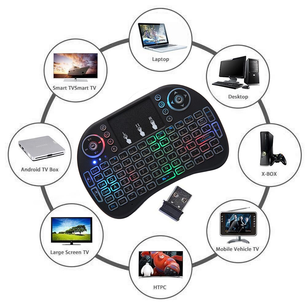 Cool Backlit I8 Mini Wireless Keyboard 2.4GHz Air Mouse Touchpad Handheld for Android TV BOX Mini PC Cool Backlit I8 Mini Wireless Keyboard 2.4GHz Air Mouse Touchpad Handheld for Android TV BOX Mini PC