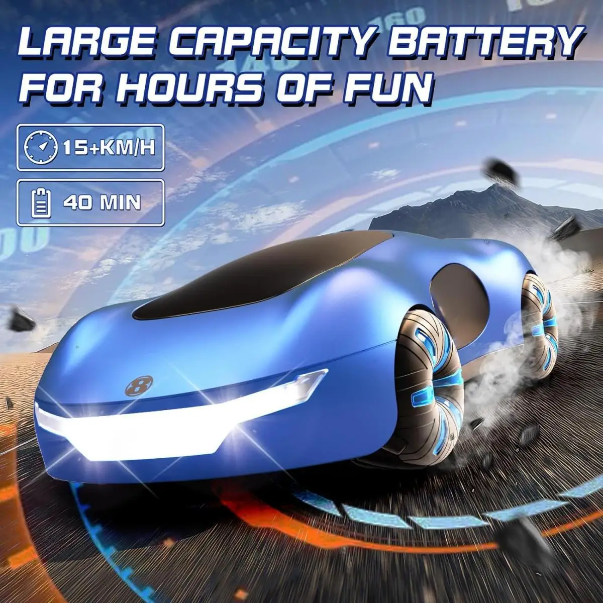 Cool Sports Car: Dual Spray, Sound & Lights | 4WD Sci-Fi Concept RC Car for Kids Cool Sports Car: Dual Spray, Sound & Lights | 4WD Sci-Fi Concept RC Car for Kids