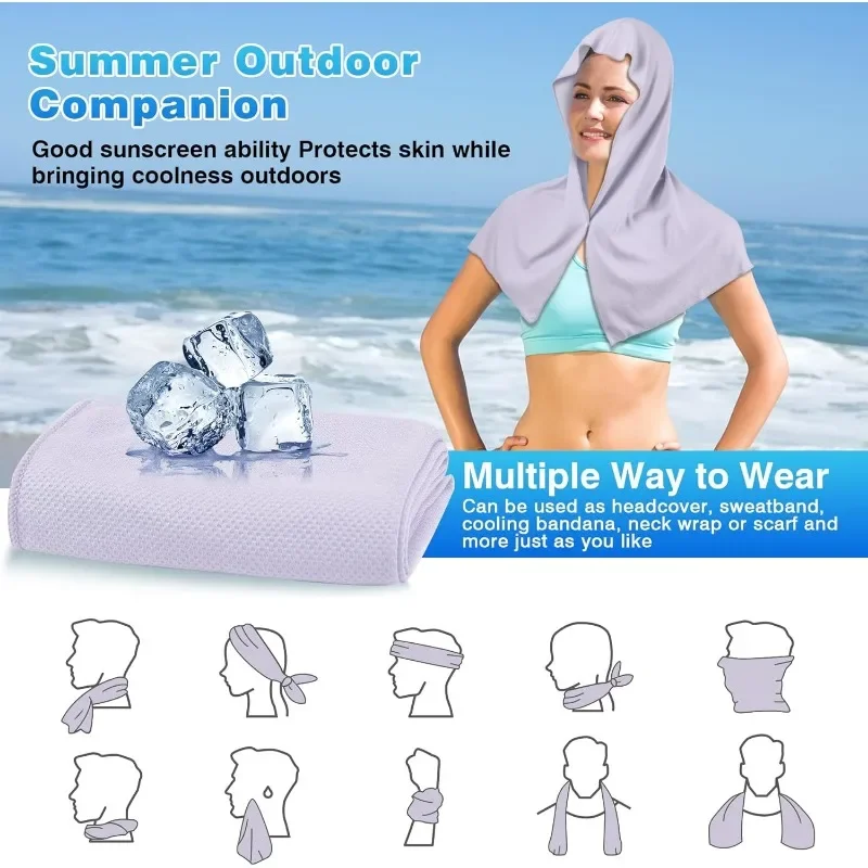 Cooling Hoodie Towel Cooling Towels Quick Drying Absorbent Towels for Neck and Face UV Protection Sport Workout Camping