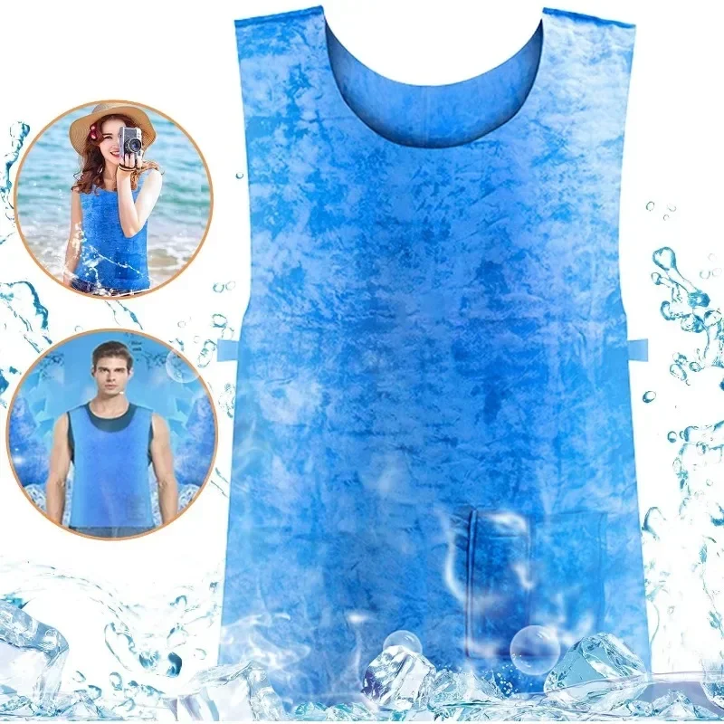 Cooling Vest Water Evaporative Cool Shirt Heatstroke Prevention Evaporative Ice Cooling Vest for MS Patient Outdoor Cooling Vest Water Evaporative Cool Shirt Heatstroke Prevention Evaporative Ice Cooling Vest for MS Patient Outdoor