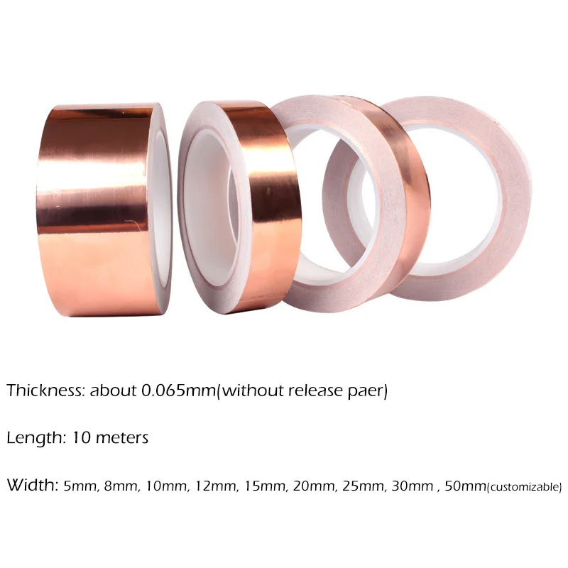 Copper Tape EMI Shielding Foil Double Side DIY Conductive Repair Adhesive Snail Tape
