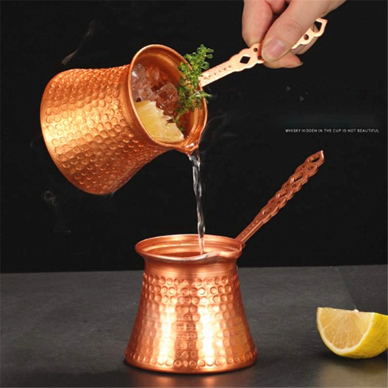 Copper Turkish Coffee Pot with Handle