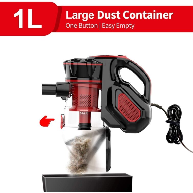 Corded Vacuum Cleaners 18Kpa Powerful Suction 600W Motor 4 in 1 stick Handheld Vaccum Cleaner for Home Pet Hair Carpet Corded Vacuum Cleaners 18Kpa Powerful Suction 600W Motor 4 in 1 stick Handheld Vaccum Cleaner for Home Pet Hair Carpet