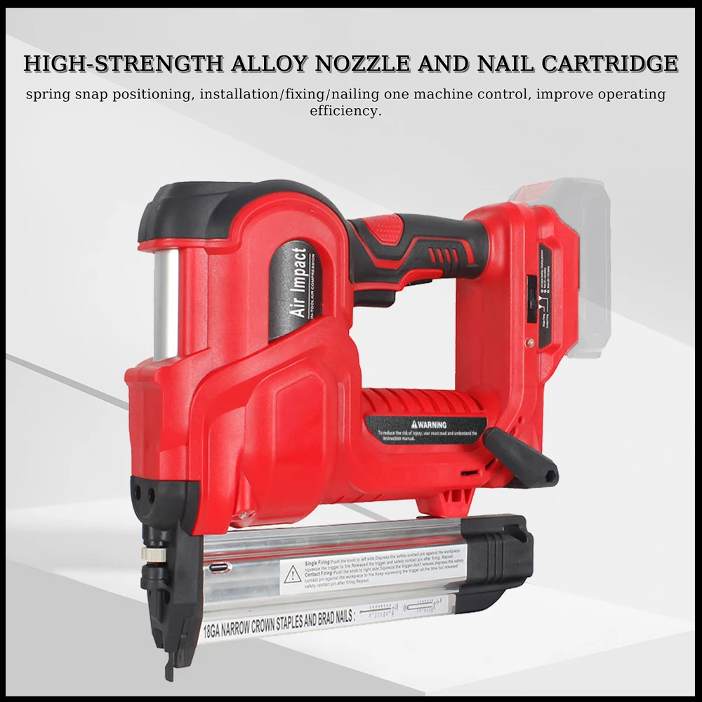 Cordless Electric 2 in 1 Nailer and Stapler Gun with 200pcs 32mm and 200pcs 50mm Nails Compatible
