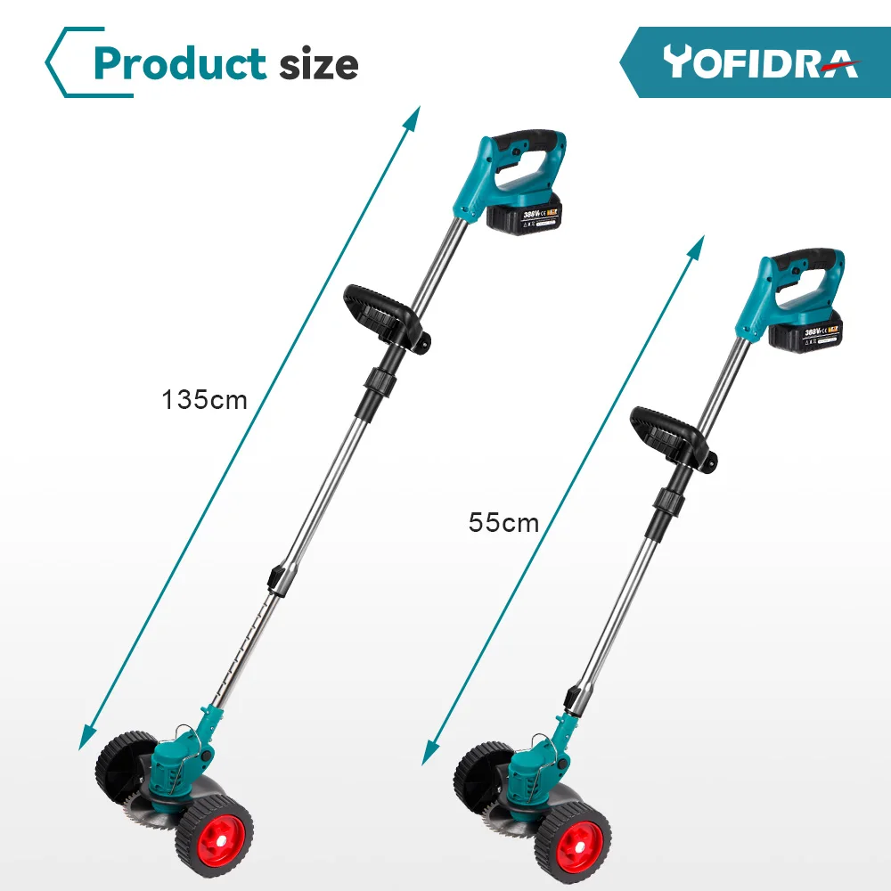 Cordless Electric Lawn Mower Foldable Adjustable Trimmer Efficient Garden Pruning Cutting Power Tools For Makita 18V
