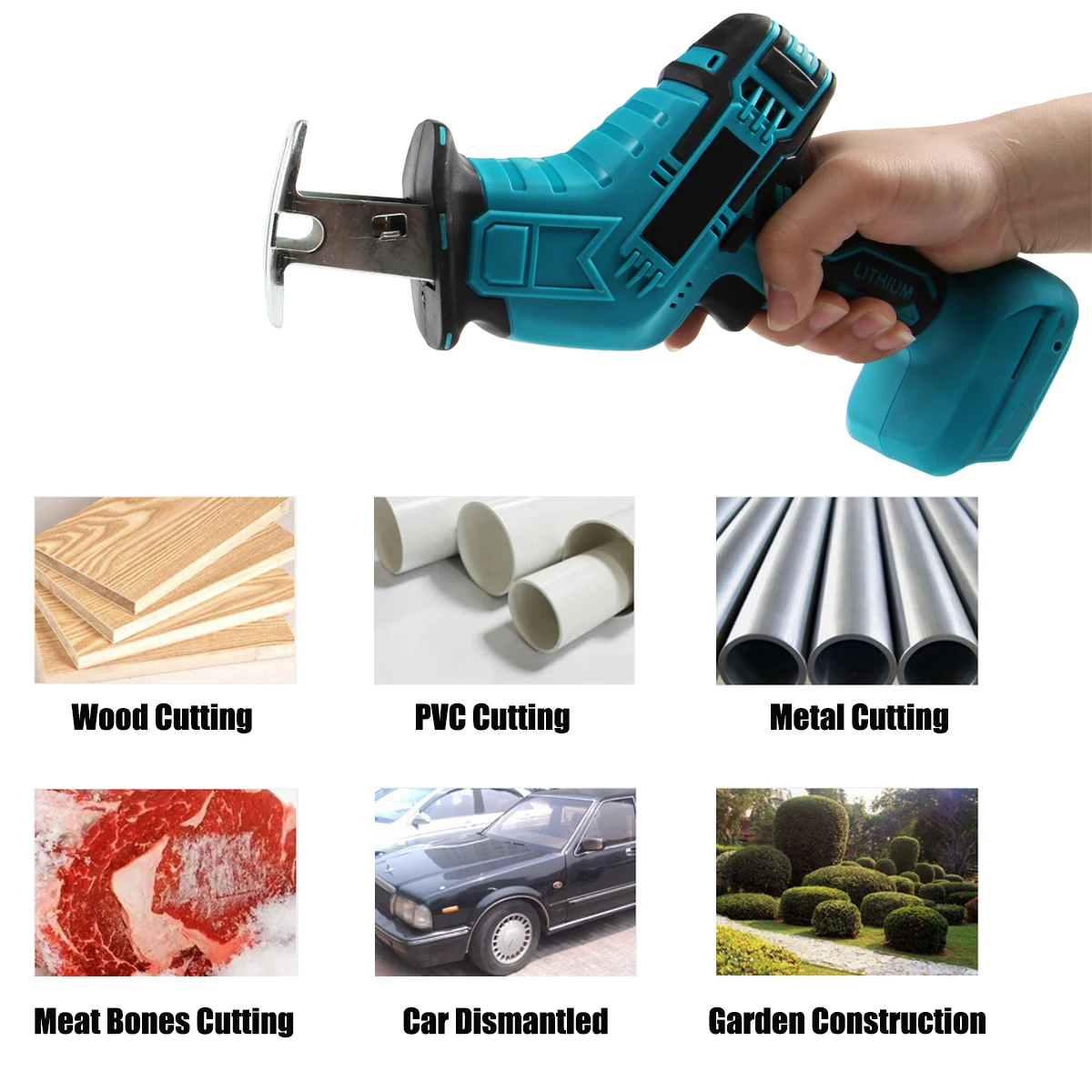 Cordless Electric Reciprocating Saw Wood Metal Cutting Saw Lithium Battery Saber Saw Portable Saw Power Tool For Makita Cordless Electric Reciprocating Saw Wood Metal Cutting Saw Lithium Battery Saber Saw Portable Saw Power Tool For Makita
