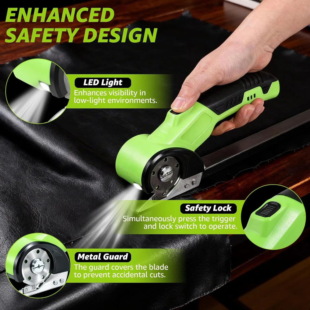 Cordless Electric Scissors 4V Rechargeable Box Cutter Powerful Cutter for Carpet & Cardboard Cutter Tool with LED Light Cordless Electric Scissors 4V Rechargeable Box Cutter Powerful Cutter for Carpet & Cardboard Cutter Tool with LED Light
