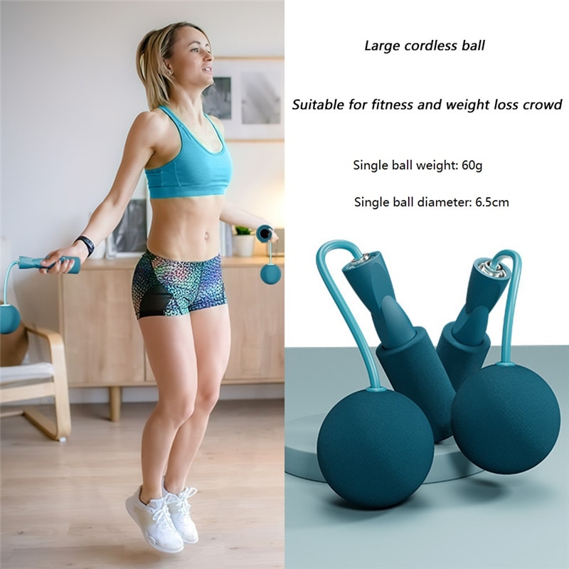 Cordless Jump Rope With Heavy Balls Sports Fitness Training Bodybuilding Exercise Rapid Speed Skipping Rope Home Gym
