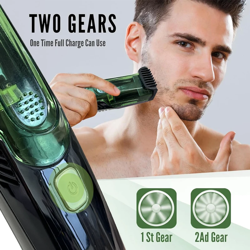 Cordless Men Beard Trimmer Rechargeable Electric Shaver with 20 Trim Built-in Vacuum Clipper for Mustache Sideburns Cordless Men Beard Trimmer Rechargeable Electric Shaver with 20 Trim Built-in Vacuum Clipper for Mustache Sideburns