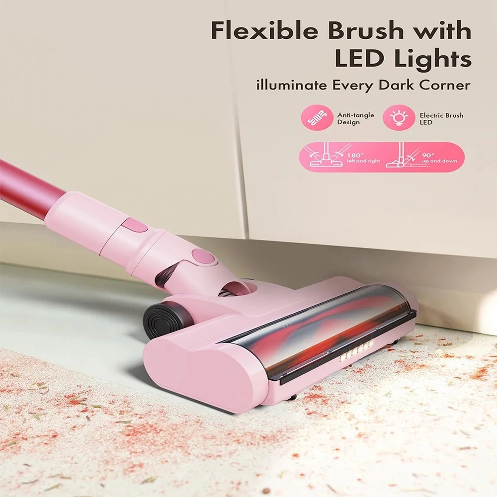 Cordless Vacuum Cleaner,23KPa 48mins Powerful Suction Vacuum LED Display,Lightweight Stick for HardFloor/Carpet/Pet Hair