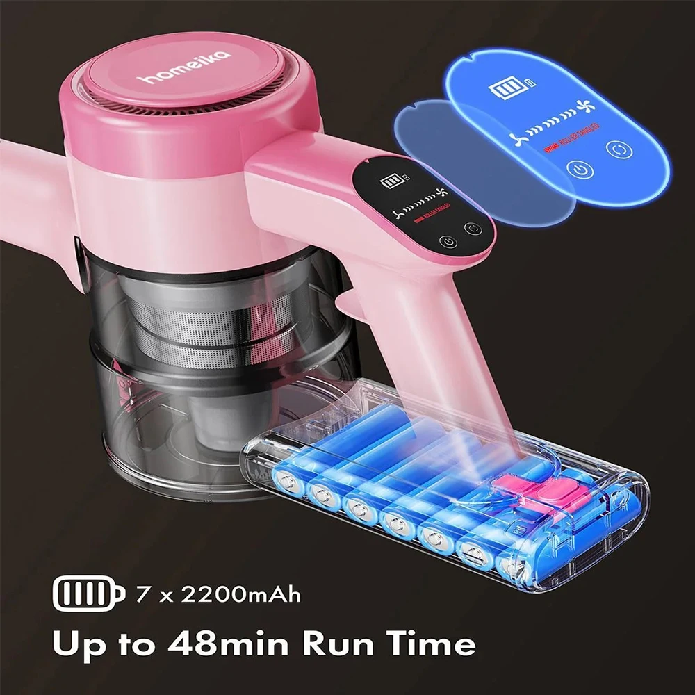 Cordless Vacuum Cleaner,23KPa 48mins Powerful Suction Vacuum LED Display,Lightweight Stick for HardFloor/Carpet/Pet Hair