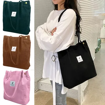 Corduroy Tote Bag for Women