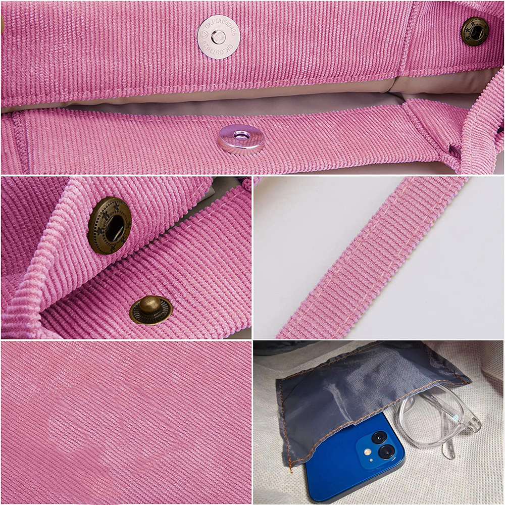 Corduroy Tote Bag for Women