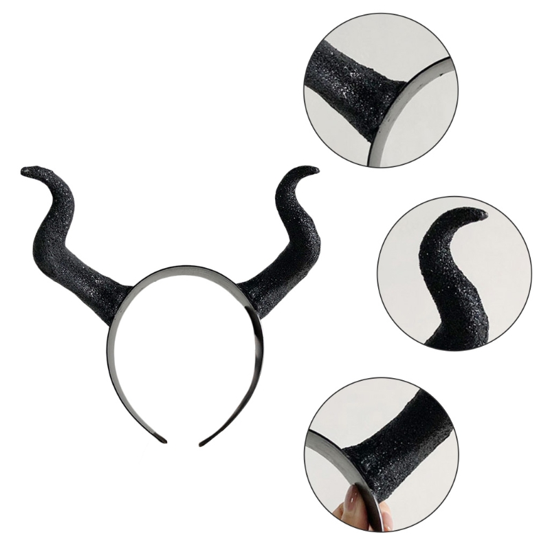 Cosplay Black Demon Horns Headband
