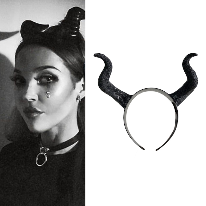 Cosplay Black Demon Horns Headband