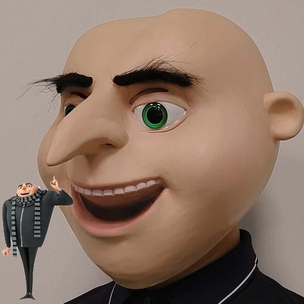 Cosplay Gru Mask Full Over Head Latex Masks Adult Halloween Fancy Dress Party Cosplay Costume Props Masquerade Mask for