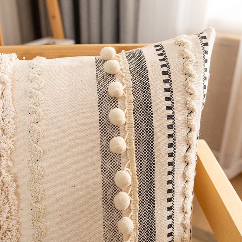 Cotton Boho Throw Pillow Cover