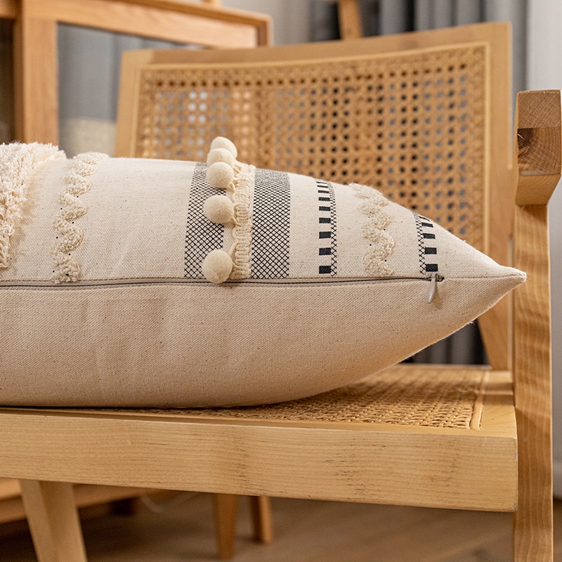 Cotton Boho Throw Pillow Cover