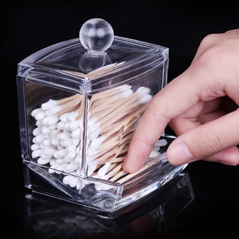 Cotton Bud Holder Clear Acrylic Dispenser