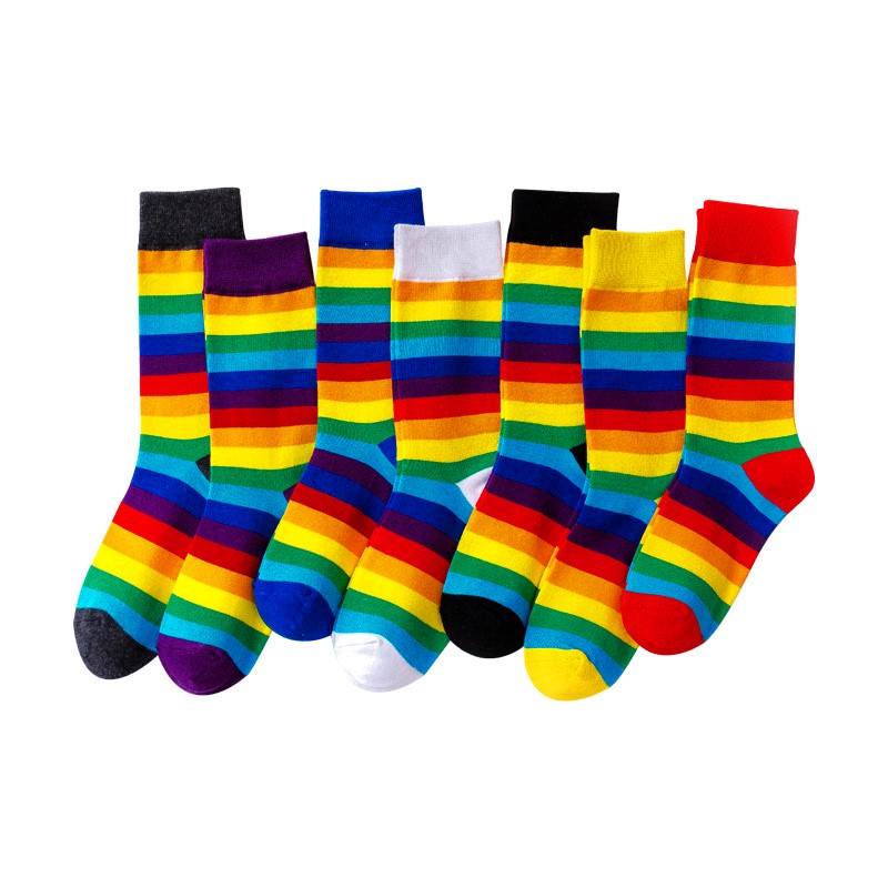 Cotton Casual Stripe Rainbow Socks Cotton Casual Stripe Rainbow Socks