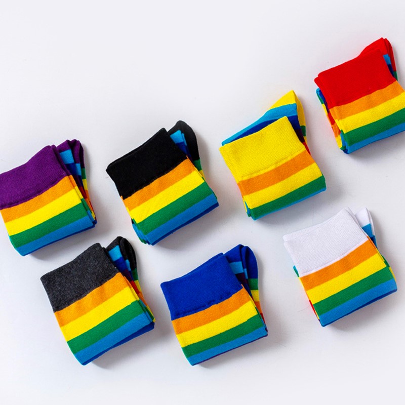 Cotton Casual Stripe Rainbow Socks Cotton Casual Stripe Rainbow Socks