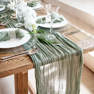Cotton Cheesecloth Gauze Table Runner