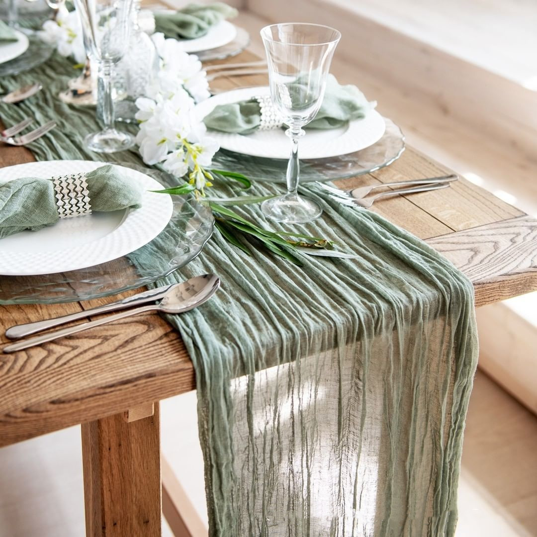 Cotton Cheesecloth Gauze Table Runner Cotton Cheesecloth Gauze Table Runner