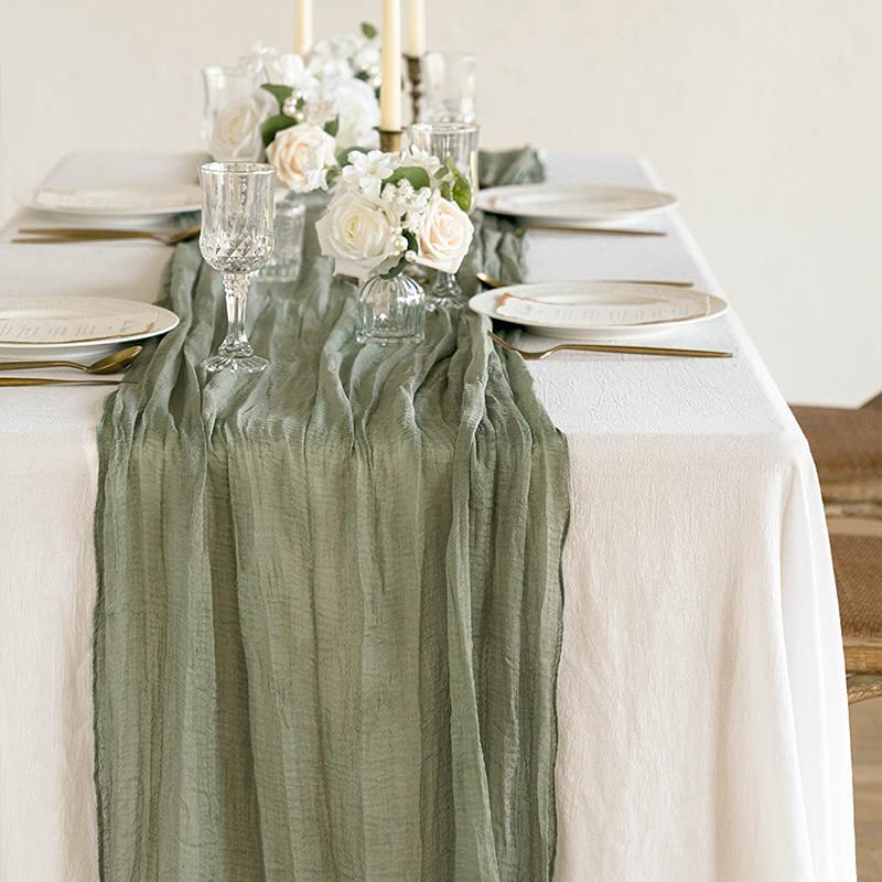Cotton Cheesecloth Gauze Table Runner