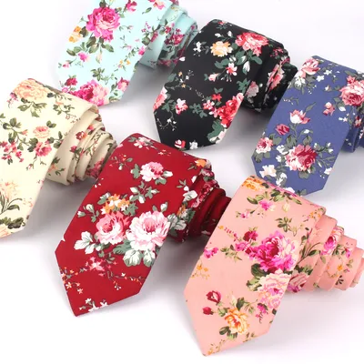 Cotton Fabric Floral Neck Tie Cotton Fabric Floral Neck Tie