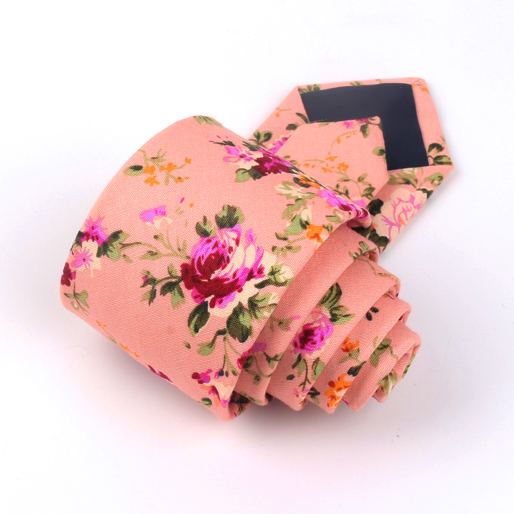 Cotton Fabric Floral Neck Tie Cotton Fabric Floral Neck Tie
