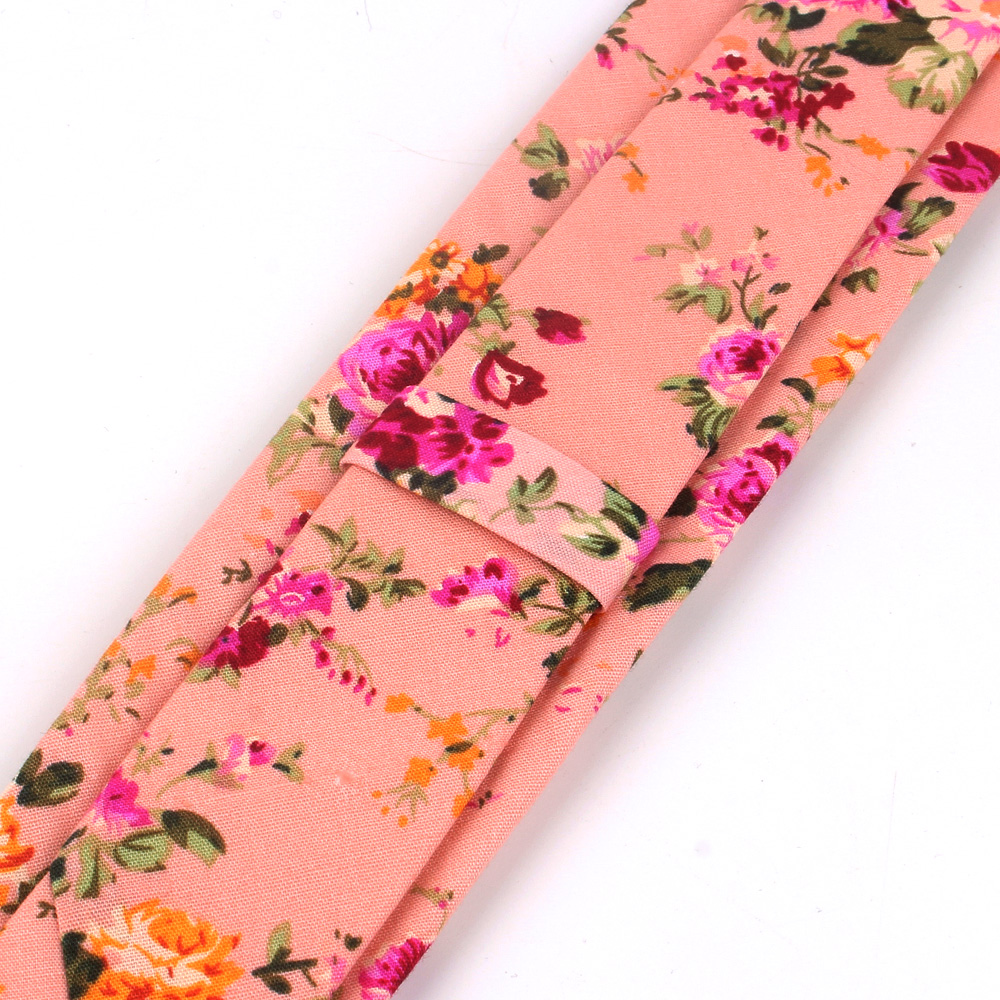 Cotton Fabric Floral Neck Tie Cotton Fabric Floral Neck Tie