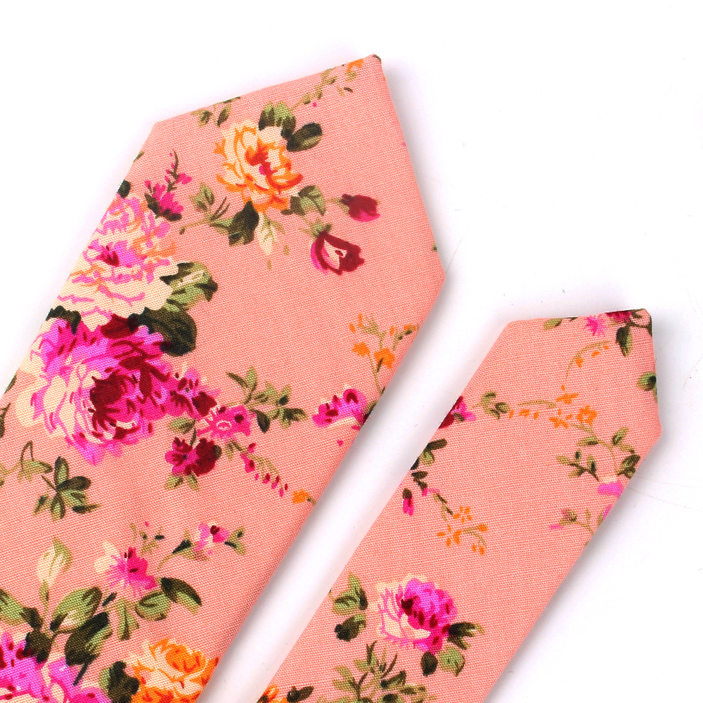 Cotton Fabric Floral Neck Tie Cotton Fabric Floral Neck Tie