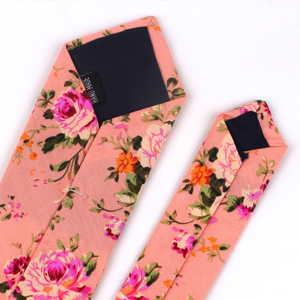 Cotton Fabric Floral Neck Tie Cotton Fabric Floral Neck Tie