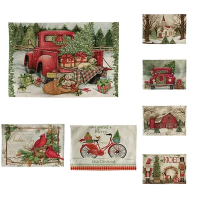 Cotton Linen Christmas Table Mat