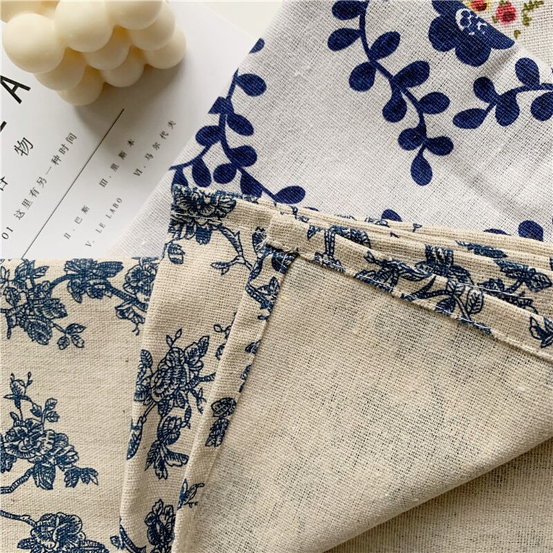 Cotton Linen Floral Tablecloth