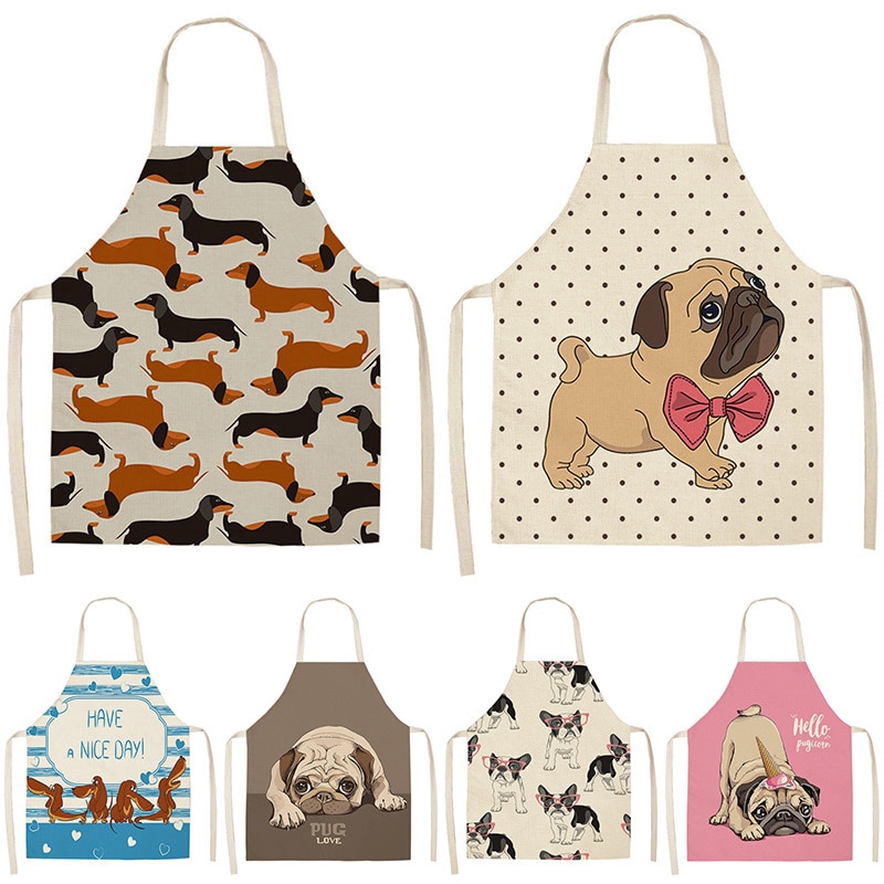Cotton Linen Kitchen Dog Apron