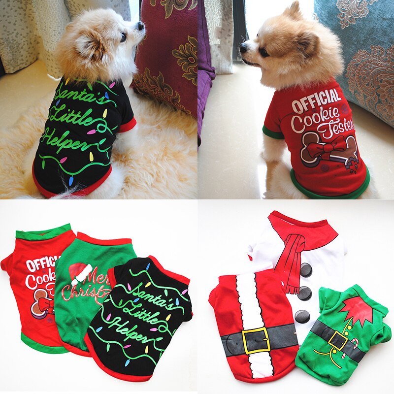 Cotton Pet Clothing Dog Christmas Shirt Cotton Pet Clothing Dog Christmas Shirt