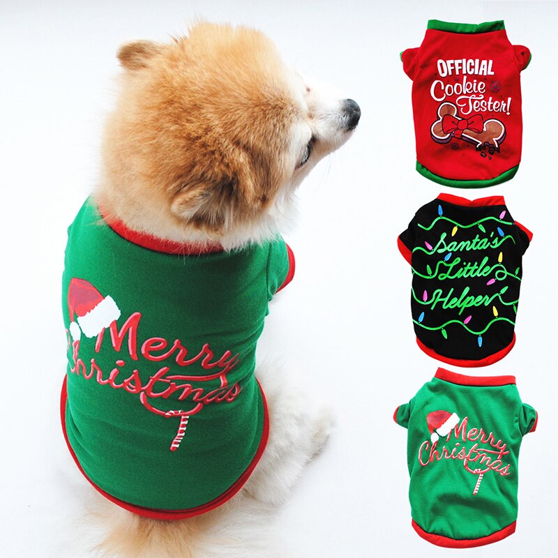 Cotton Pet Clothing Dog Christmas Shirt Cotton Pet Clothing Dog Christmas Shirt