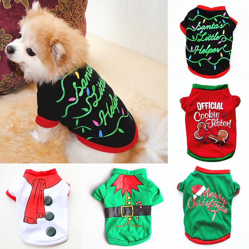 Cotton Pet Clothing Dog Christmas Shirt Cotton Pet Clothing Dog Christmas Shirt
