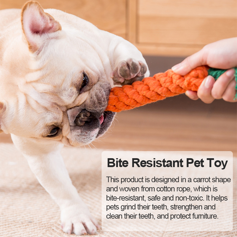 Cotton Rope Carrot Toy for Dogs