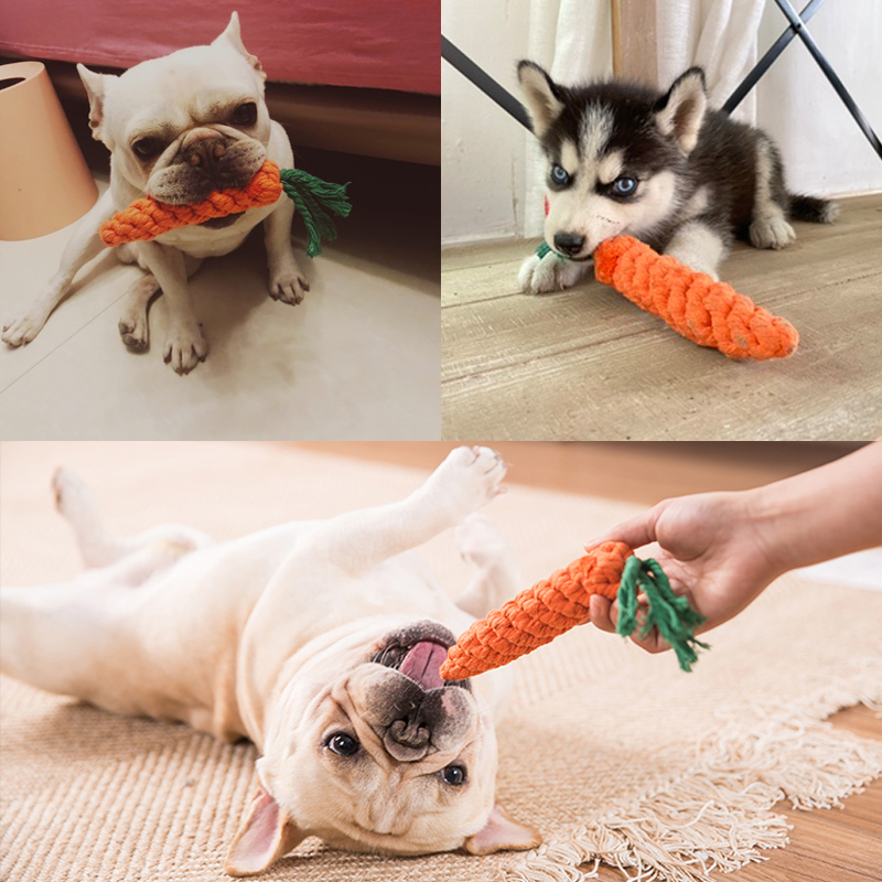 Cotton Rope Carrot Toy for Dogs