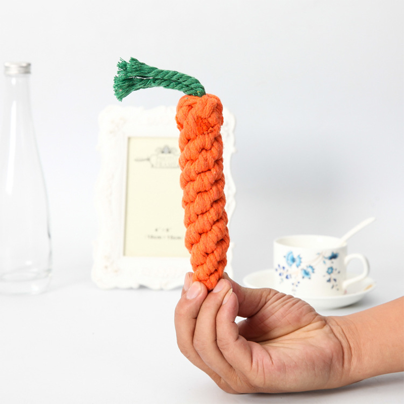 Cotton Rope Carrot Toy for Dogs