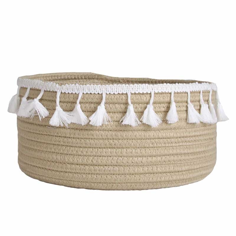 Cotton Rope Eco Friendly Tassel Basket