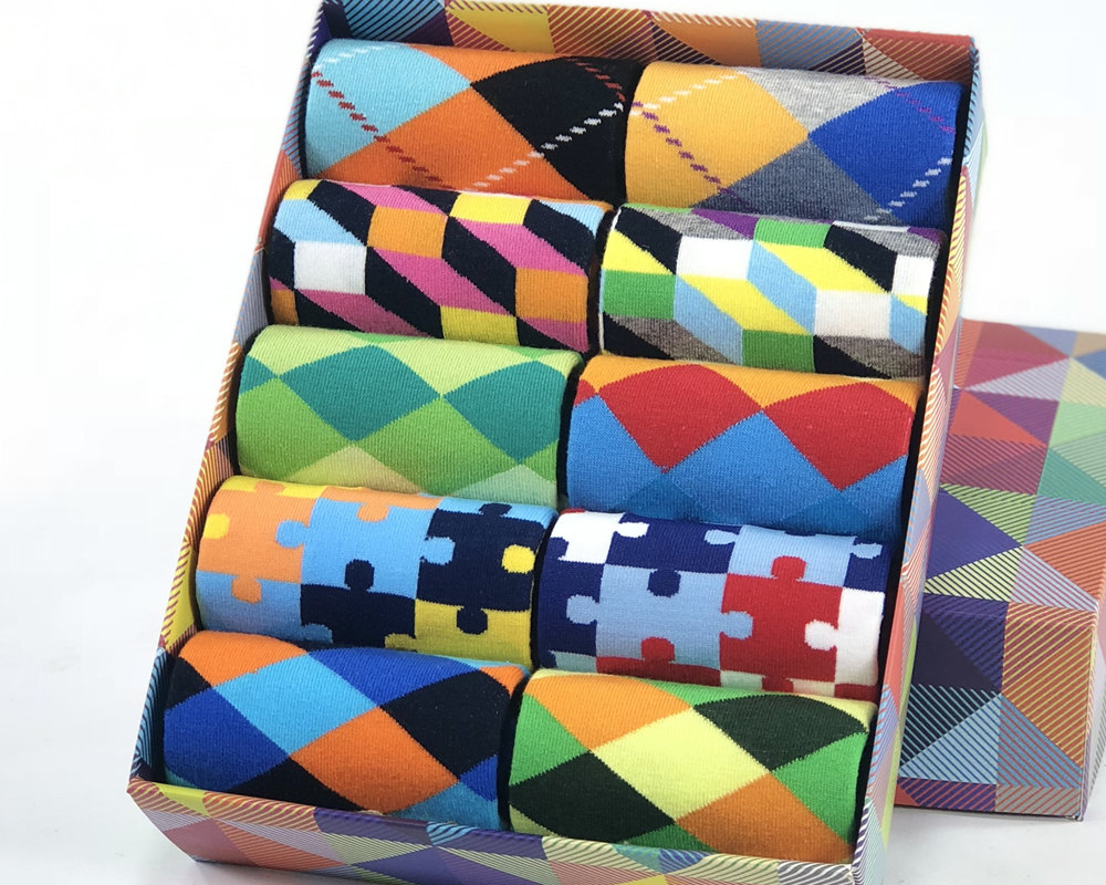 Cotton Socks Colorful Plaid Patterns Cotton Socks Colorful Plaid Patterns