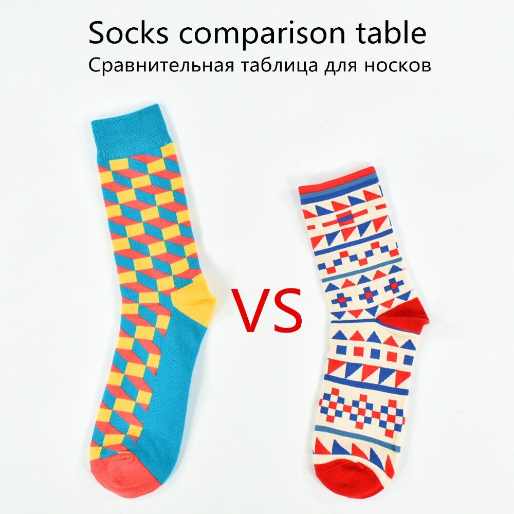 Cotton Socks Colorful Plaid Patterns