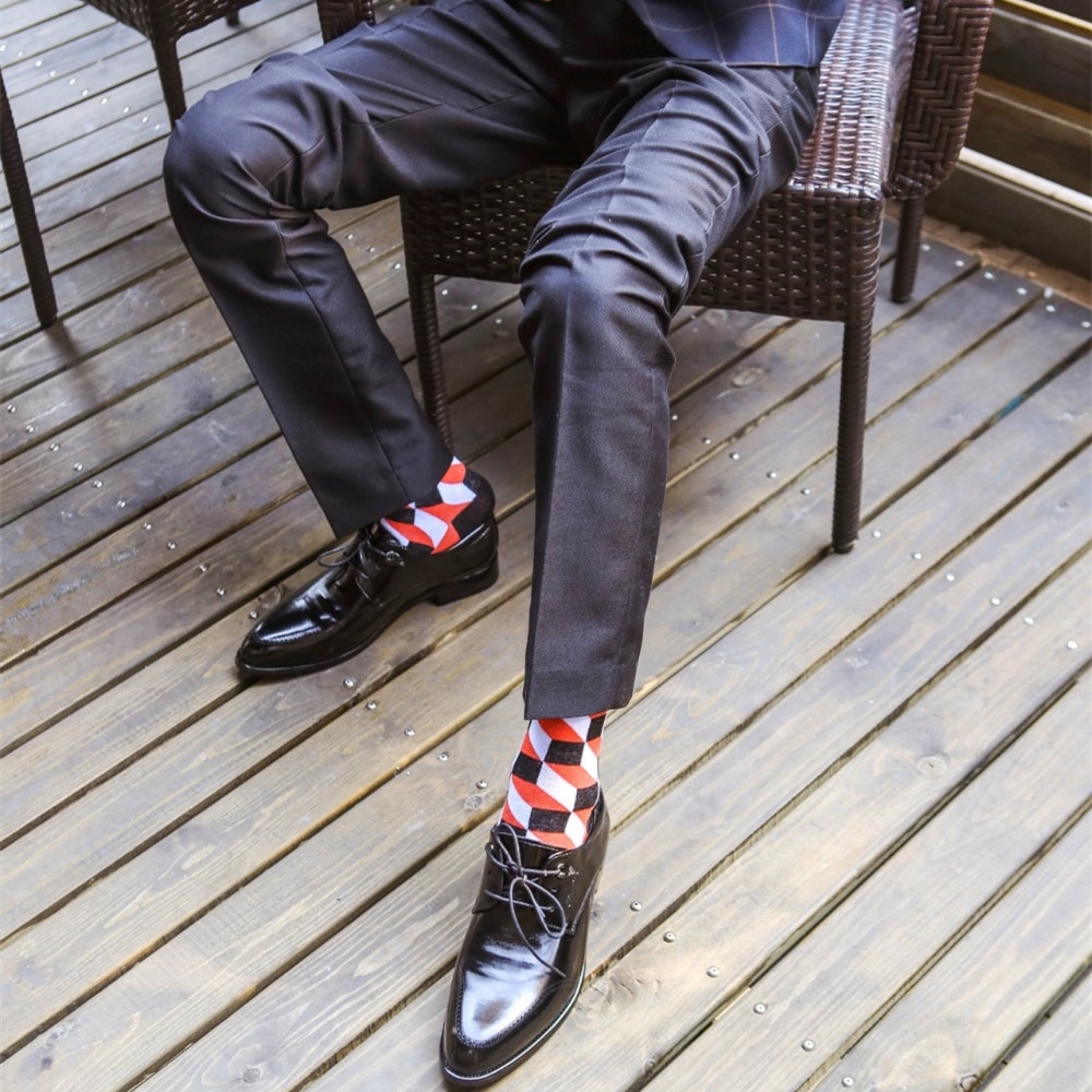 Cotton Socks Colorful Plaid Patterns