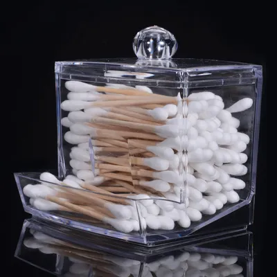 Cotton Swab Holder Acrylic Container
