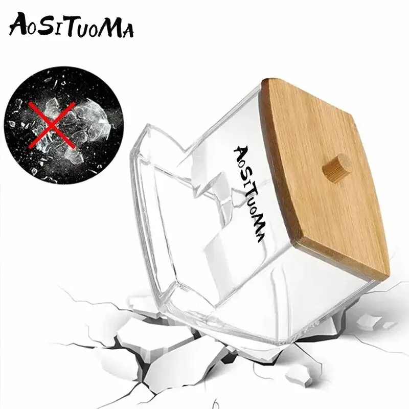 Cotton Swab Pads Holder Organize And Store Cotton Buds In Style With Wood Lid Cotton Swab Pads Holder Organize And Store Cotton Buds In Style With Wood Lid